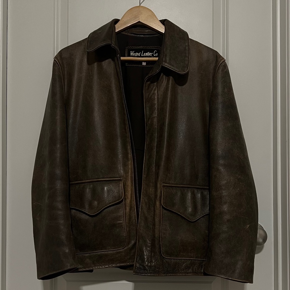 Wested Leather Indiana Jones Jacket (Small, Predistressed Cow Hide)